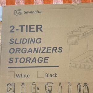 2-Tier Sliding Organizer Storage - White and Black